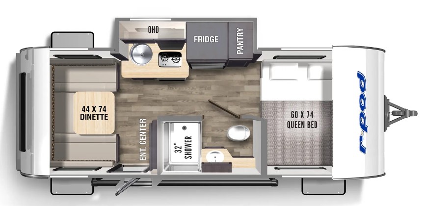 2024 FOREST RIVER R POD 190C, , floor-plans-day image number 0